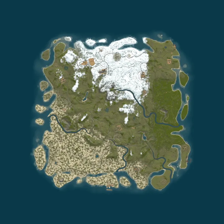 Map of RustGamingNation 500x PvE [Events|Purge|Zombies|SkillTree]