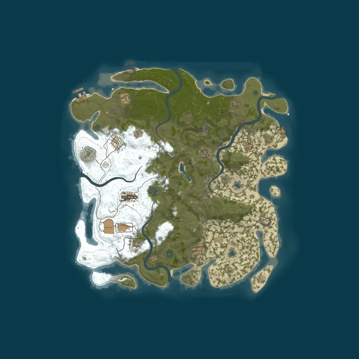 Map of [AU] Rust Captain Server - Weekly Sun Solo/Duo/Trio only.