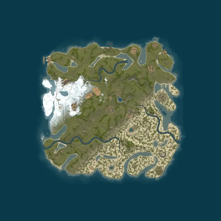 Map of 10/1 RustyRemains 10x Weekly SOLO/DUO/TRIO Loot+/Shop Halite