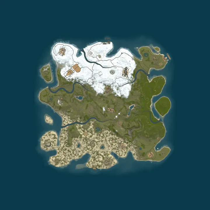 Map of Mellonpopr's Funhouse PVE Raidable Bases/Convoy/Zombies Weekly 