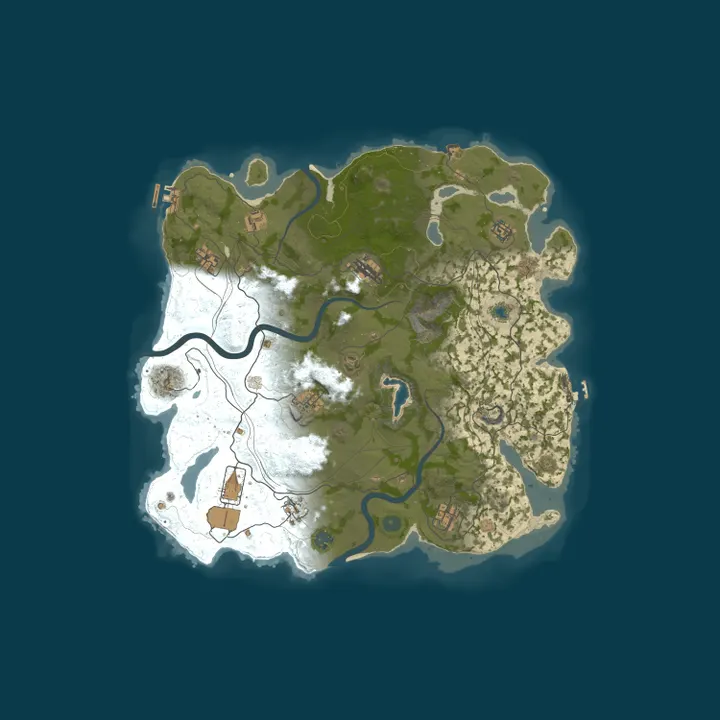 Map of Rusthub.net EU | Solo/Duo | No BP Wipes | 50% Upkeep | 03/09