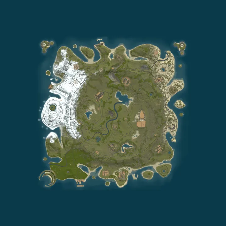 Map of |PvE| RUSTTRAVKA [Zombie|SkillsRPG|RaidBases|Events|Loot+]
