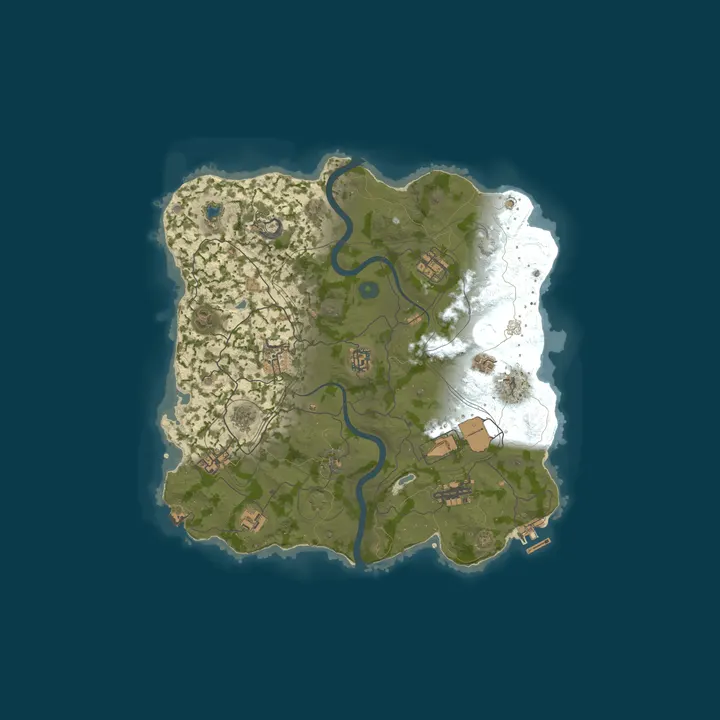 Map of GRUB.ARMY EU 2X SOLO/DUO | Raidable Bases | Shared BPs