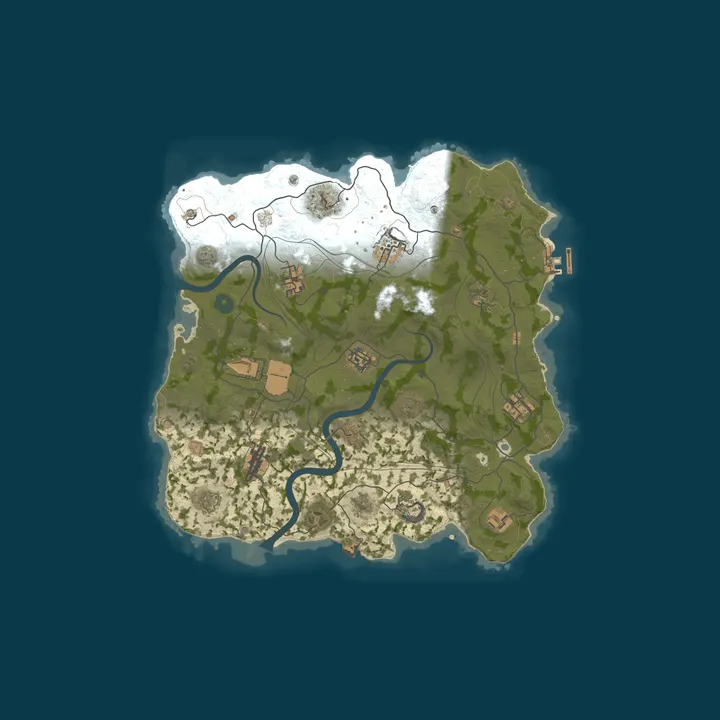 Map of GRUB.ARMY EU 3X SOLO/DUO | Raidable Bases | Shared BPs