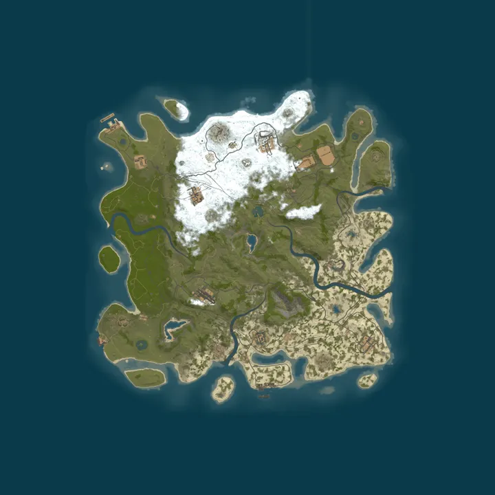 Map of [BR] Rust Fresh 2x | Solo/Duo/Trio/Quad | Wipe Sexta