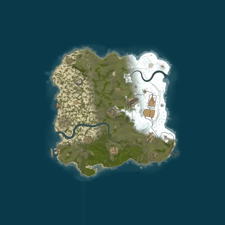 Map of [EU] Rustoria.co 8/10 - 2x Vanilla | No BP Wipes