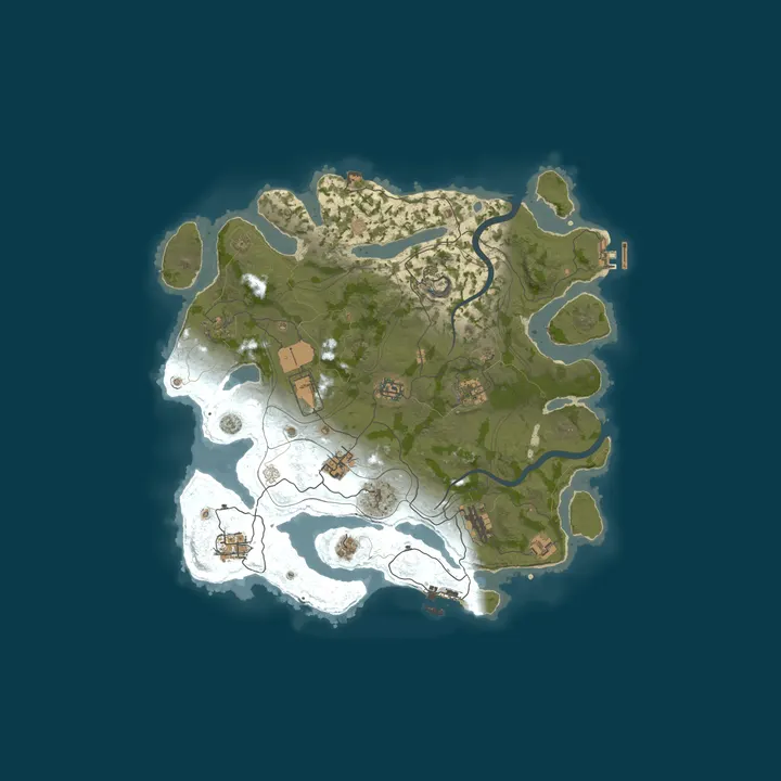 Map of AceRust.com 2x Monthly Solo/Duo/Trio|No BP Wipes|50% Upkeep