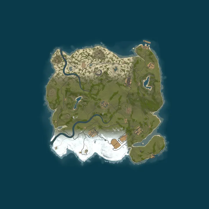 Map of SaltyWetClam Solo Duo [EU] 2x Monthly Wipe (Noob Friendly)