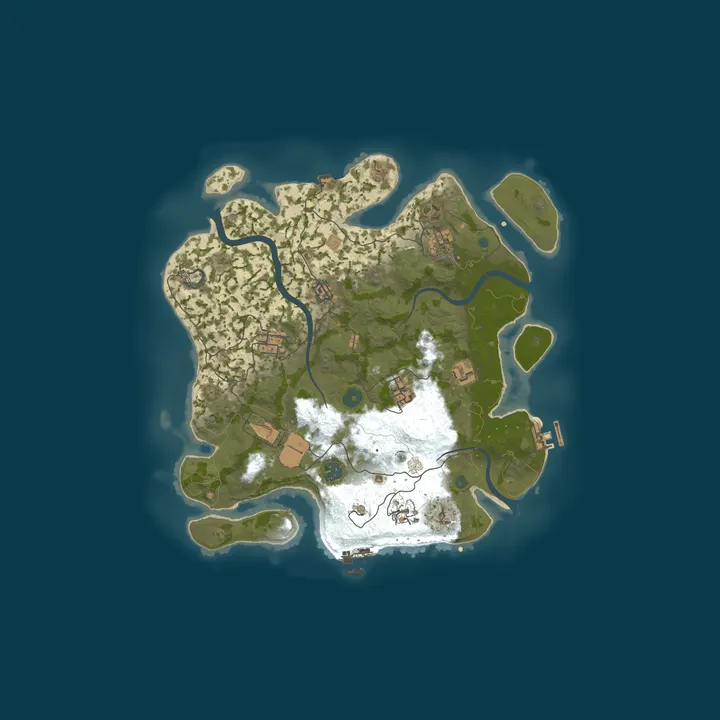 Map of MOJI RUST x500|MAX8|SKINS|LOOT++|KITS 06.10