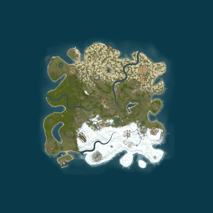 Map of [RU] Friendly Rust – Vanilla Softcore | 2x2 Русский