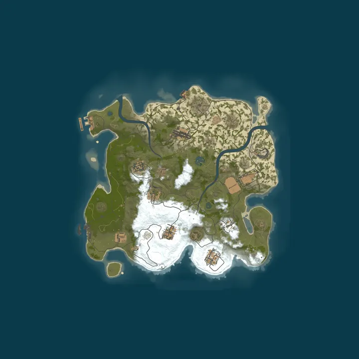 Map of Amateur World 2x Raidable Bases (New bases), 24h offline protec