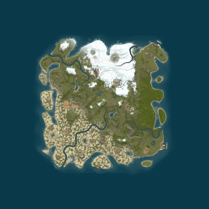 Map of RustRuin MAX3 | 2X | Zombies + PvPvE | Events | Loot+